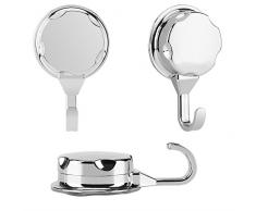 Fdit 3Pcs/Set Crochet Mural Crochet à Serviette Porte-Serviette Mur ABS Crochet Support avec Ventouse pour Salle de Bains