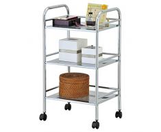 Tatkraft Motor Chariot Salle de Bain 3 Etagères en Métal 40X31.5X74H cm