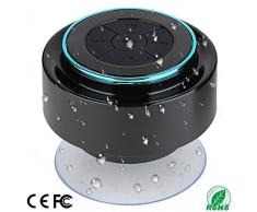 Haut-parleur de douche, haut-parleur Bluetooth entièrement compatible IPX7 avec radio FM, haut-parleur mains libres. Rechargeable à l'aide de micro USB, haut-parleur parfait pour le golf, la plage, la douche et la maison