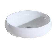 Eridanus, Vasque à Poser Ovale Lavabo Salle de Bain en Céramique Lave-Mains Évier L48*L33*H14cm, Série MALIE-S …