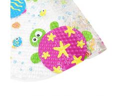 antidérapant Tapis de bain, Topsky Tapis de bain Tapis de douche avec ventouses lumineux Dessin animé Imprimé pour enfants Tapis, 39 x 69 cm (Coloré Océan)