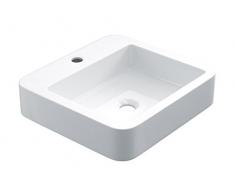 STARBATH PLUS Vasque À Poser Salle De Bain Céramique Rectangulaire Lavabo 45 x 42 x 10 cm SLIN