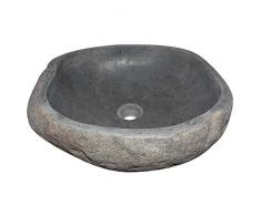 Vasque en pierre naturelle, galet rivière à poser Ø40/50cm. CHOIX SUR PHOTO