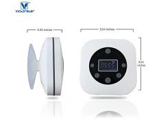 Haut-Parleur Résistant à l'eau Avec écran LCD - VICTORSTAR Haut-Parleur de Douche Bluetooth S603 + Radio FM + MIC Intégrée + Coupe d'aspiration Puissante / 10 Heures de jeu, Mains Libres Pour Une Utilisation Intérieure et Extérieure. (Blanc)