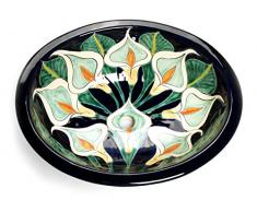 Calia Lavabo ovale en mexicain avec bordure en céramique Talavera encastrable