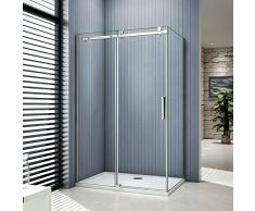 Porte de douche coulissante 120x80x195cm cabine de douche verre anticalcaire paroi de douche