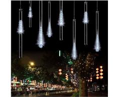 Lumières de Pluie, EONANT 30cm 10 Tubes 360LEDs Feux Solaires Lumières de Douche Météorologiques Gouttes de Pluie pour les Arbres Fêtes Mariage Maison de Jardin Décoration (Cold White)