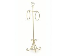 Galileo Casa 2420642Â Porte Serviettes, 2Â Anneaux, Fer, Blanc, 23Â x 25Â x 101Â cm