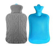 Mture Bouillotte Caoutchouc avec Housse tricotée 2 L (Gris)