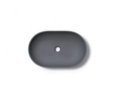 Mai & Mai lavabo vasque à poser forme ovale anthracite mat 54x34x10cm en fonte minérale nouveau matériau Col808