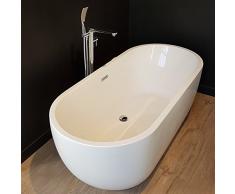 Le Monde du Bain Baignoire îlot Design Ovale Boston Blanche 180 cm
