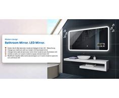 FORAM Moderne Miroir avec LED Illumination Salle de Bain avec Accessoires - sur Mesure - LED Lumineux Miroir avec Éclairage intégré L59