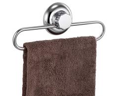 MaxHold Anneau Porte-Serviettes à Ventouses - Système de Vide - Pas de Perçage - Acier Inoxydable - Murale Porte Serviette pour Salle de Bains et Cuisine