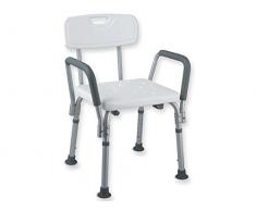 GiMa 42907 Chaise de douche avec accoudoirs et dossier