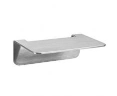 WEISSENSTEIN Tablette murale adhésive pour salle de bains – Petite Etagère de Salle de Bains Autocollante en acier inoxydable argent