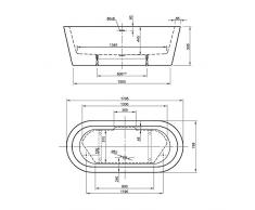 - Baignoire - Baignoire îlot ovale JADIS à poser 180x80 cm - Jacuzzi