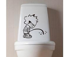 Daorier 1× Toilette Autocollant Mural WC Porte/salle de bain Porte/Baignoire Autocollant Stickers muraux Créatif Imperméable Amovible Décorations Stickers