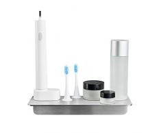 WEISSENSTEIN Tablette Murale Adhésive Pour Salle De Bains 24 cm - Grande Étagère de Salle de Bains Autocollante en Acier Inoxydable Argent