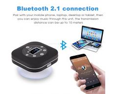 Pomya Haut-parleurs de Douche sans Fil Bluetooth, Radio FM Mains Libres Mini Haut-Parleur sans Fil Bluetooth Portable pour Salle de Bains