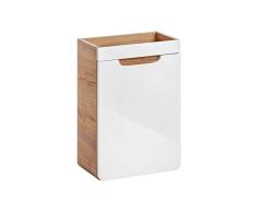 HOME MANIA Meuble sous lavabo Mural scandinave Bois Aruba PM - L. 40 x l. 60 cm - Blanc