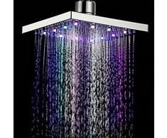 Pommeau de Douche, Douche de tête avec 7 couleurs LED lumineuse changeantes automatique Anti-calcaire