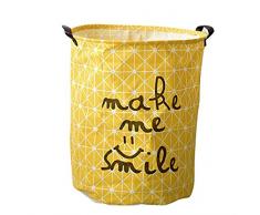 YOUJIA Grande Pliable Panier à Linge Boite Rangement en Tissu Organisateur pour Vetement Sale Sac pour Stockage de Jouets Jaune