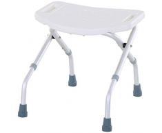 Tabouret de Douche réglable en Hauteur siège de Douche Ergonomique Pieds antidérapants Charge Max. 136 Kg alu HDPE Blanc