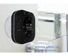 Bluetooth Enceinte Douche avec Radio FM,Sans Fil Étanche Enceinte avec Ventouse, LCD Digital et Built-in Mic,Compatible avec IOS et Android
