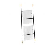 SoBuy FRG264-Sch Échelle Porte-Serviettes à Poser Support pour Serviettes sans Perçage Échelle à 4 Barreaux L51cm x H150cm (Noir FRG264-Sch)