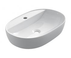 STARBATH PLUS Vasque À Poser Salle De Bain Céramique Ovale Lavabo SFOC60 (60 x 38 x 12 cm)