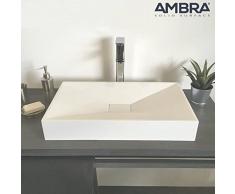 ambra Vasque à Poser 60 cm en Solid Surface rectangulaire en Solid Surface - Jade