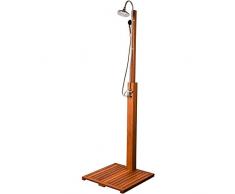 Stilista® Douche de Jardin Cascata en Bois Dur Shorea 100% certifié FSC, Douche en Bois huilé, y Compris Douche à Main Douche de Piscine, Douche extérieure