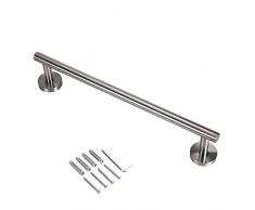 Sumnacon Mural porte/barre de serviette en acier inox longueur de 40CM rond fond pour salle de bain,cuisine