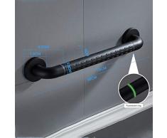 Rampe de sécurité de toilette noire, barre de support de douche de salle de bain avec cercles lumineux de sécurité et bande antidérapante, poignée de baignoire, balustrade de barre d'équilibre pour pe