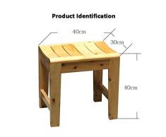 ZDXMZ Tabouret de Douche/Baignoire/Spa carré extérieur en Teck Massif, Table d'appoint, entièrement assemblé