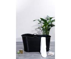 Baignoire mobile pour adulte XL - Idéale pour la petite salle de bain - 123 x 51 x 63 cm - Style et humeur, noir