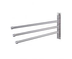 KES SUS 304 En Acier Inoxydable Porte-serviette Activités 3-bras Bras Pivotant Hanger Bains Stockage Support Mural, Brossé, A2102S3-2