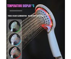 YLXD Pommeau de Douche,LED Lumineux 3 Couleurs Changement, Handheld Douchette Head Robinet, Détection Sûre Beau et Pratique Buse de Salle de Bain Décoration
