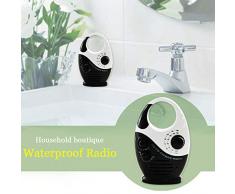 Alicer Haut-Parleur de Douche Bluetooth étanche avec Radio AM/FM, Mini Lecteur de Radio de Douche avec Volume réglable, Weiß und Blau, Free Size