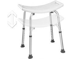 TecTake Tabouret de douche marche daccès au bain banc de douche en aluminium | réglable en hauteur - diverses modèles - (Tabouret rectangulaire | no. 402510)