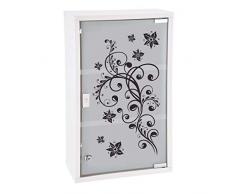 HI - Armoire à pharmacie robuste avec étagères, refermable, pratique armoire murale compacte en verre, rangement en acier inoxydable, trousse de secours