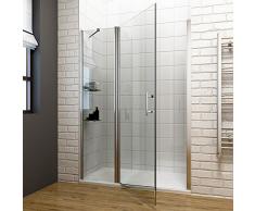 SIRHONA porte de douche 106 x 185 cm porte pivotante en niche, 6 mm verre securit