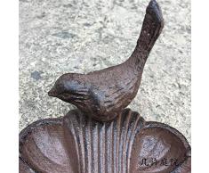 HDOUBR Mangeoire à oiseaux en fonte de style européen en fer forgé bol de nourriture pour oiseaux jouer bain deau baignoire coquille doiseau jardin décoration de jardin
