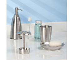 InterDesign Forma, Porte-brosse à dents pour les coiffeuses de salle de bain - Acier inoxydable brossé