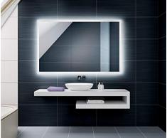 FORAM Moderne Miroir avec LED Illumination Salle de Bain avec Accessoires - sur Mesure - LED Lumineux Miroir avec Éclairage intégré L01