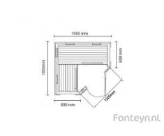 4 Lars topline 3 personnes & cabine sauna infrarouge pour 2 personnes - 2000 w et de nombreux accessoires