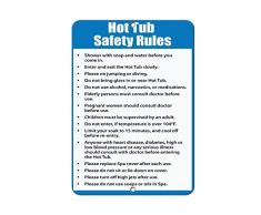 aqf527907 - Règles de sécurité pour Jacuzzi Suivant et obéissant Les règles et règlements Panneau métallique Humoristique pour décoration de Maison 20,3 x 30,5 cm