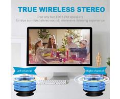 HLDUYIN Haut-Parleur De Douche IPX7 Étanche Haut-Parleur sans Fil Portable Radio Multifonction avec Radio FM LED Ambiance Super Bass HD Sound pour Salle De Bain Piscine Extérieure