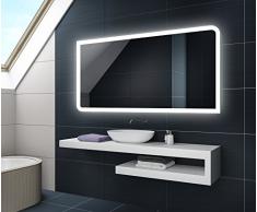 FORAM Moderne Miroir avec LED Illumination Salle de Bain avec Accessoires - sur Mesure - LED Lumineux Miroir avec Éclairage intégré L80