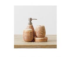 Naisidier Set de Bain Mode Salle De Bains Accessoires Ensemble 4 PC en Céramique Brosse À Dents Distributeur De Savon Gobelet Savon Plat 4 Noir (Jaune)